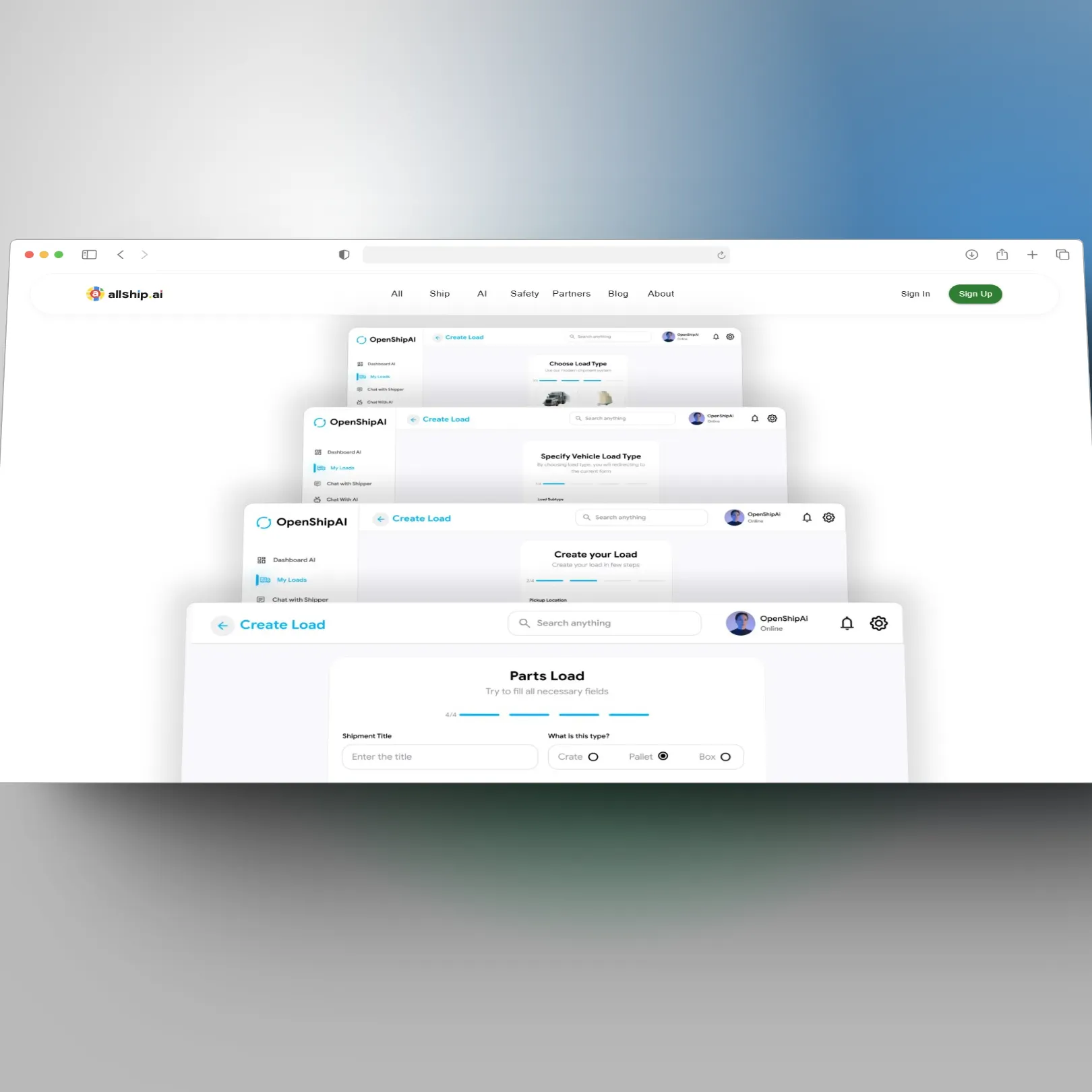 Allship.ai interface, screen 2