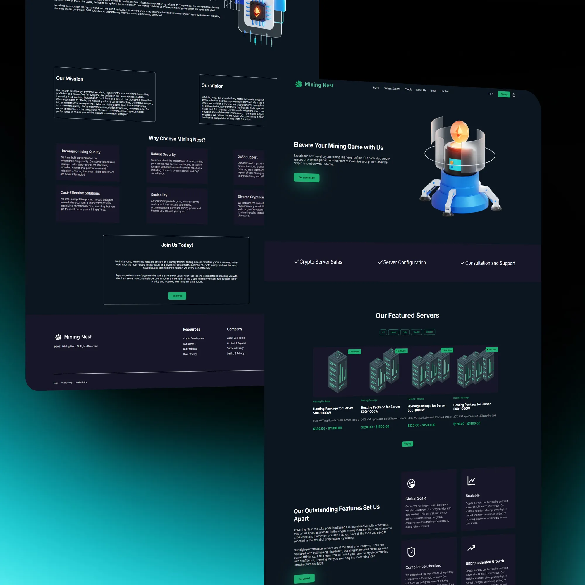 Mining Nest landing page
