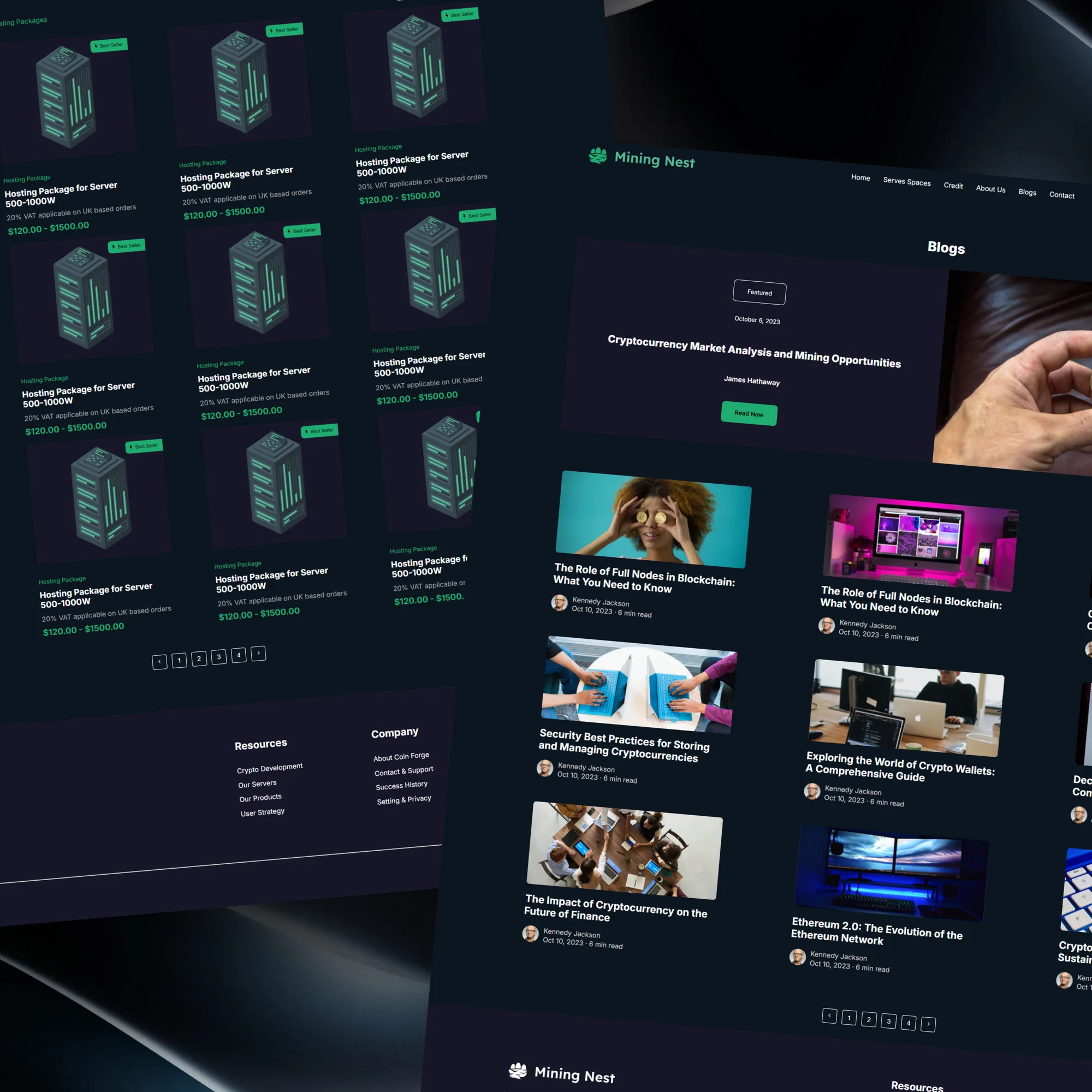 Mining Nest page, screen 3