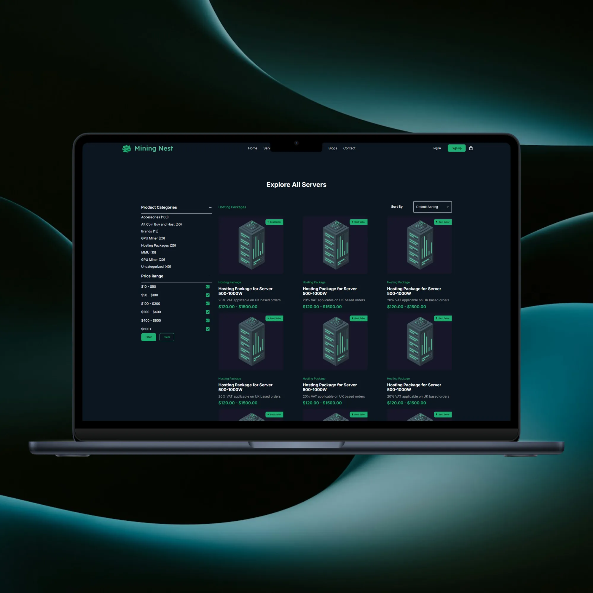 Mining Nest page, screen 4