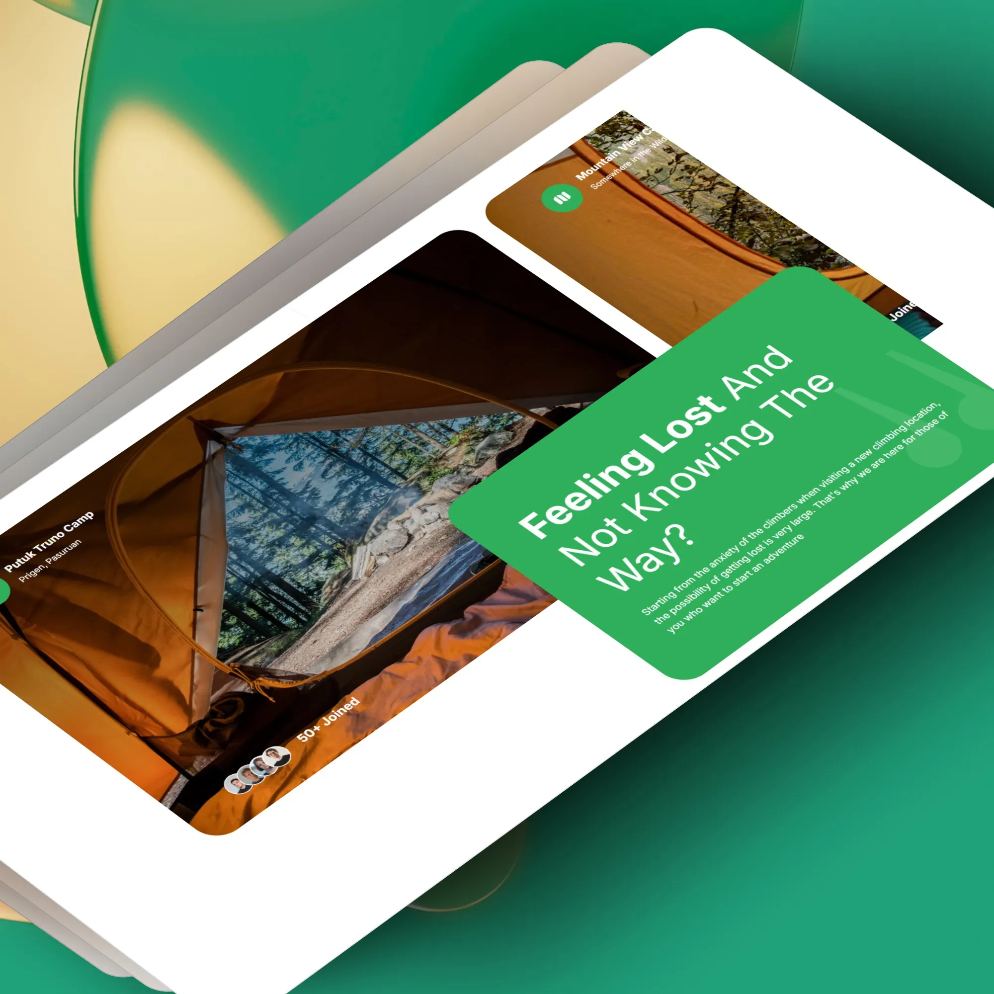 Putuk landing page, screen 2