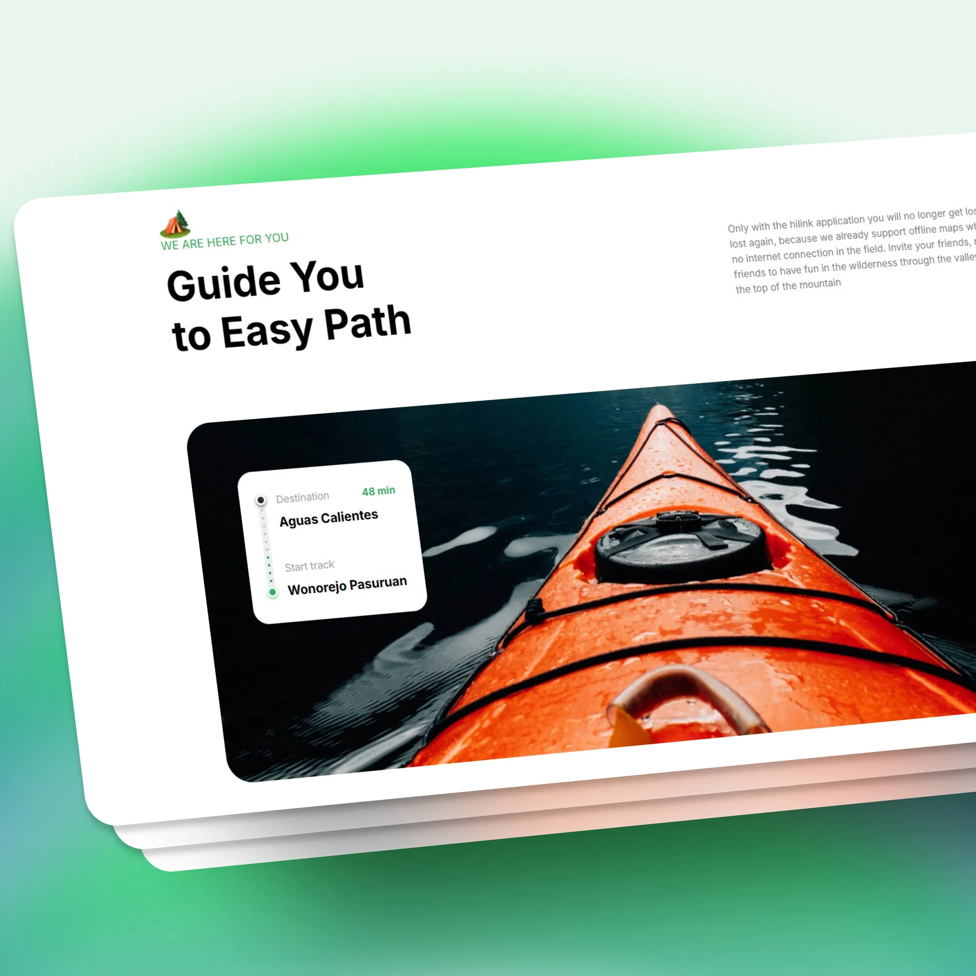 Putuk landing page, screen 3