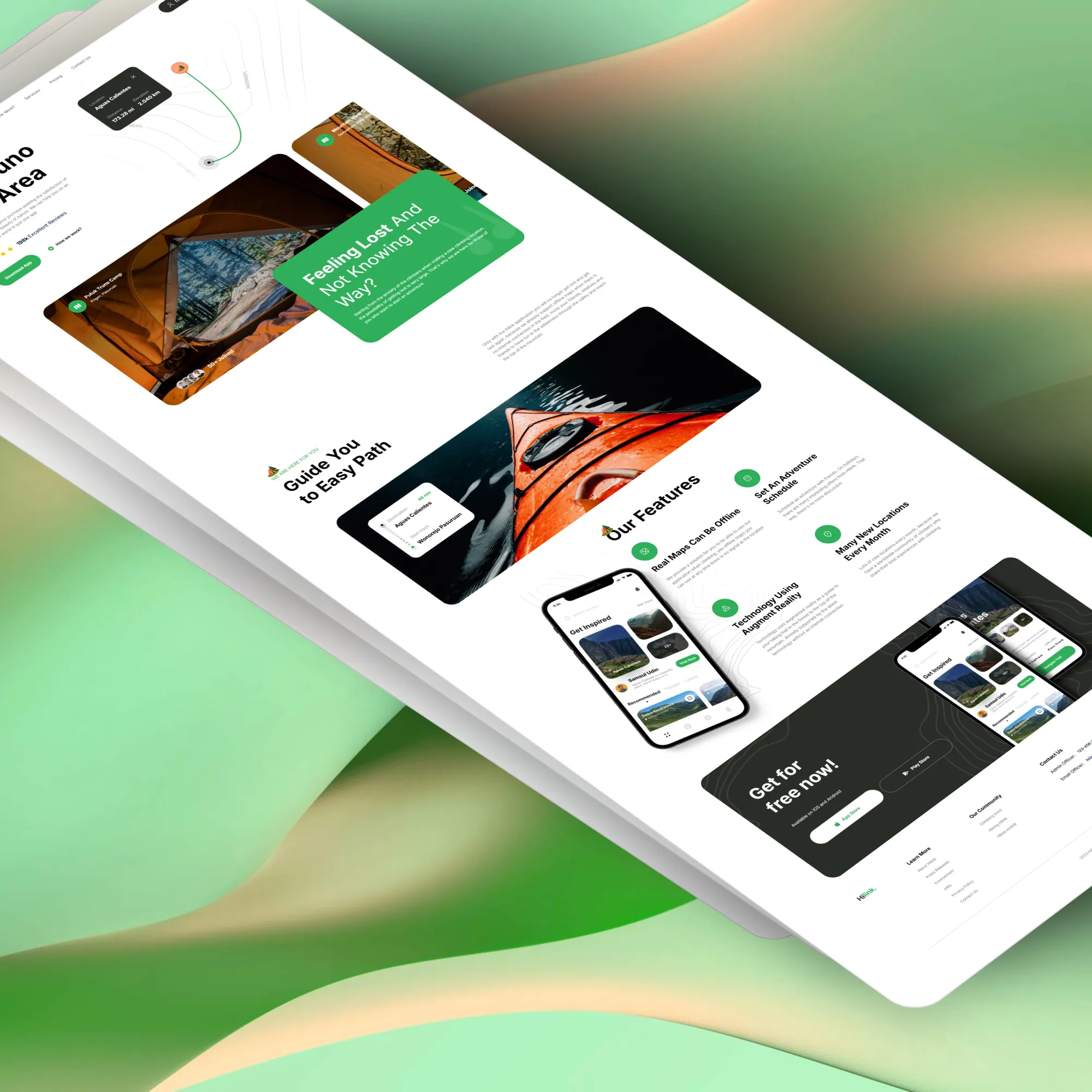 Putuk landing page, screen 5