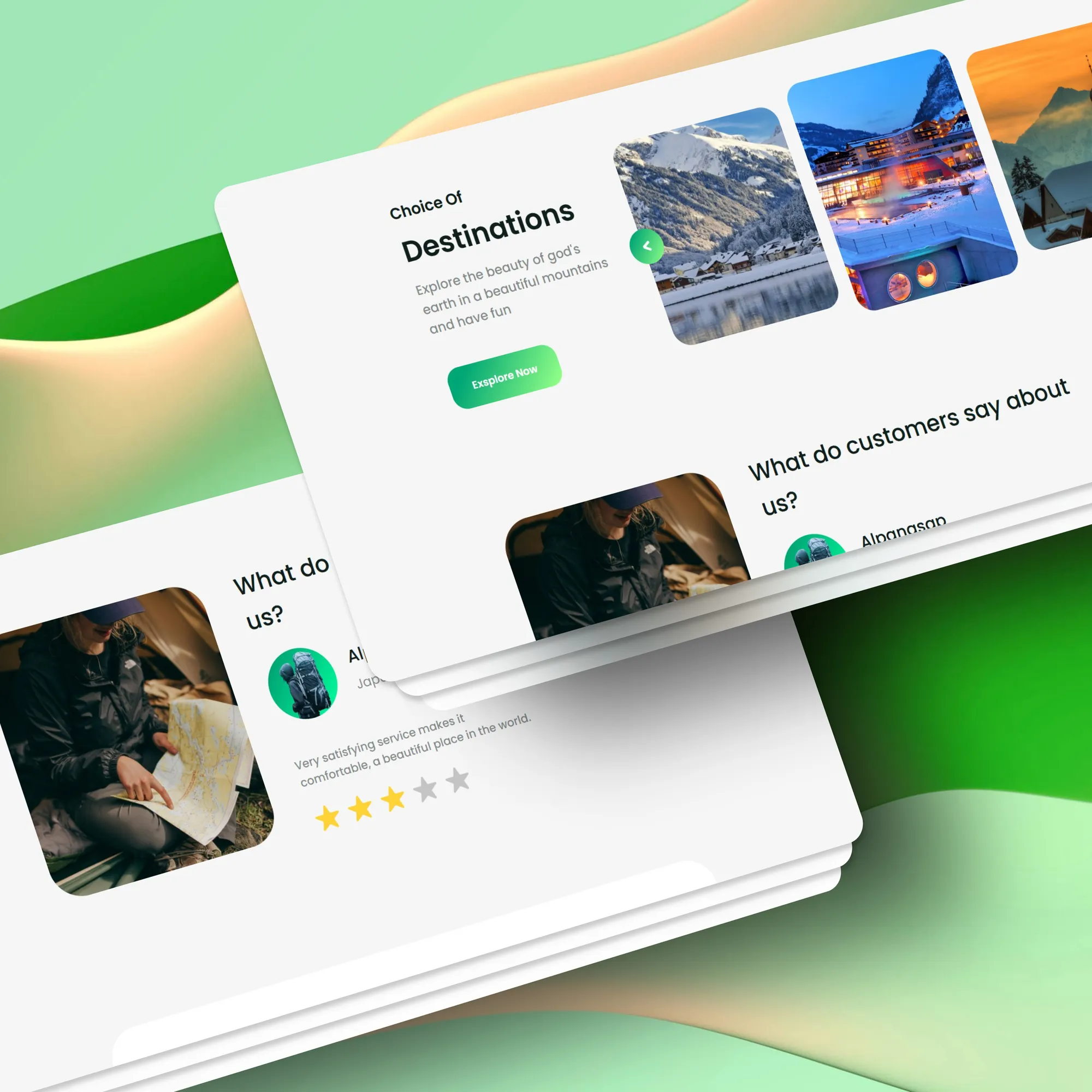 SkiPro landing page, screen 2