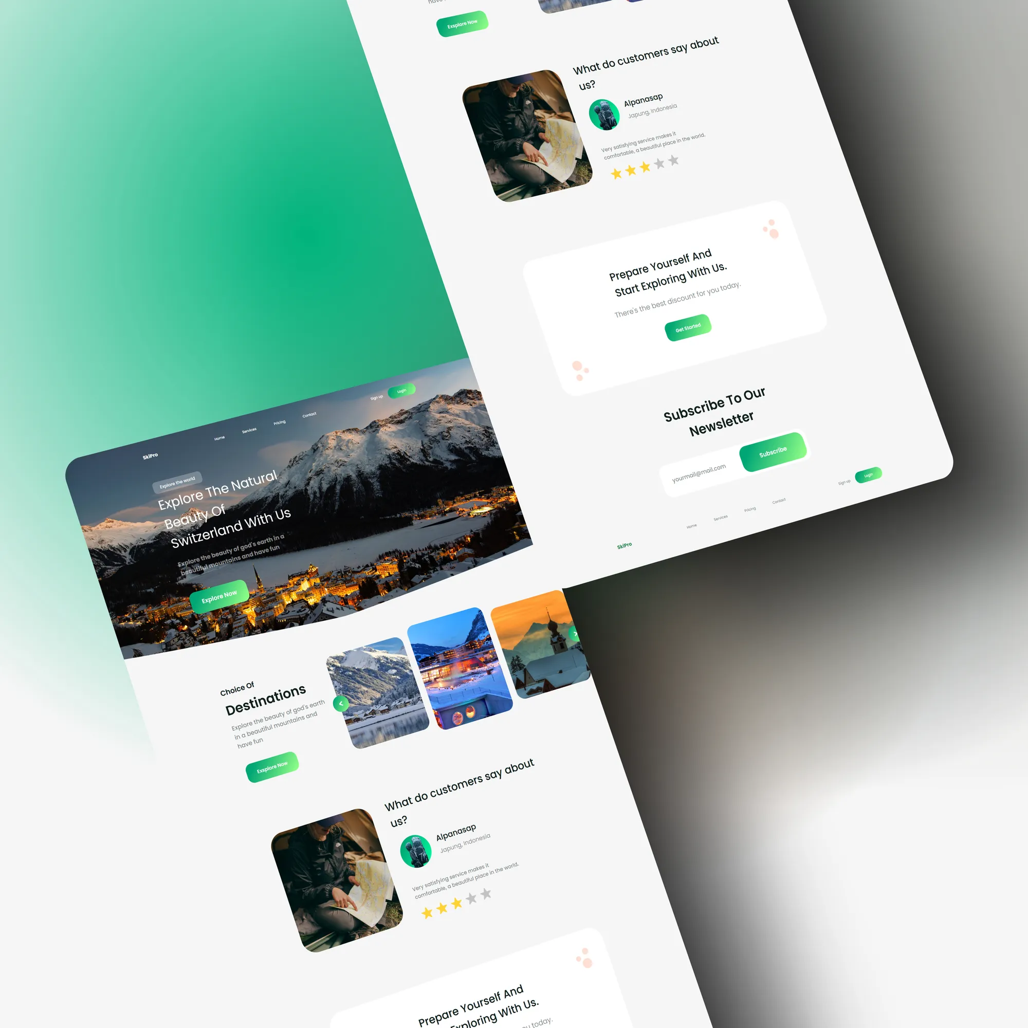 SkiPro landing page, screen 4